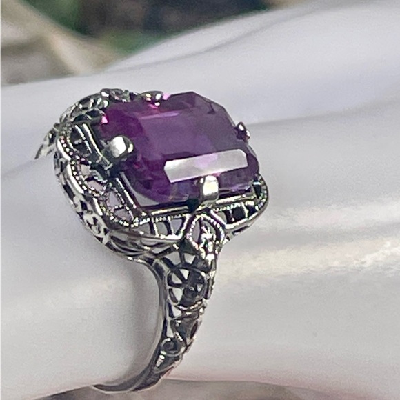 BKGems Brazil Jewelry - 3ct ALEXANDRITE !! Lab created Alexandrite w/ Filigree syle ring.…